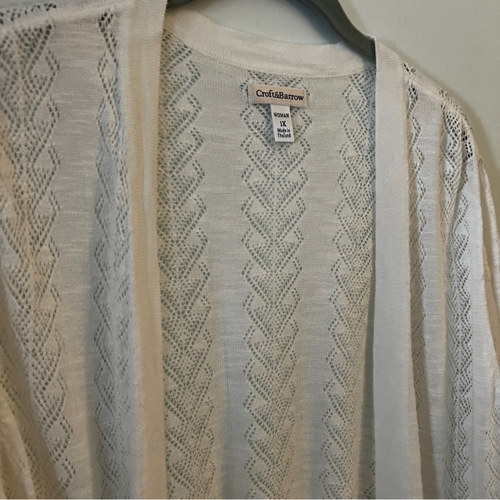 Croft & Barrow White Knit Cardigan